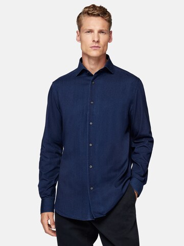 Boggi Milano Regular Fit Hemd in Blau: Vorderseite