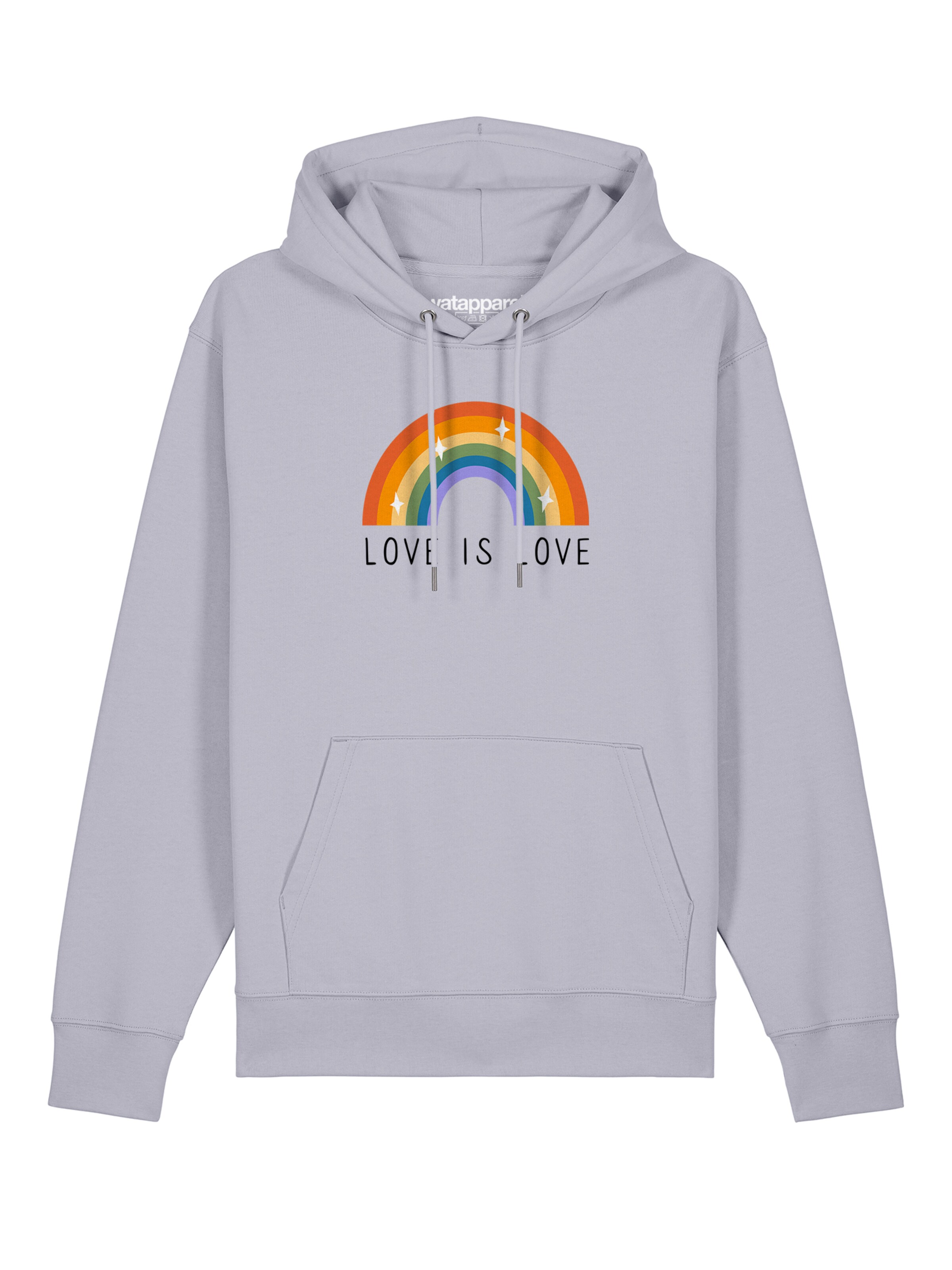 Watapparel Sweatshirt ' Love is Love ' in Lila: voorkant