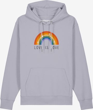 Watapparel Sweatshirt ' Love is Love ' in Lila: voorkant