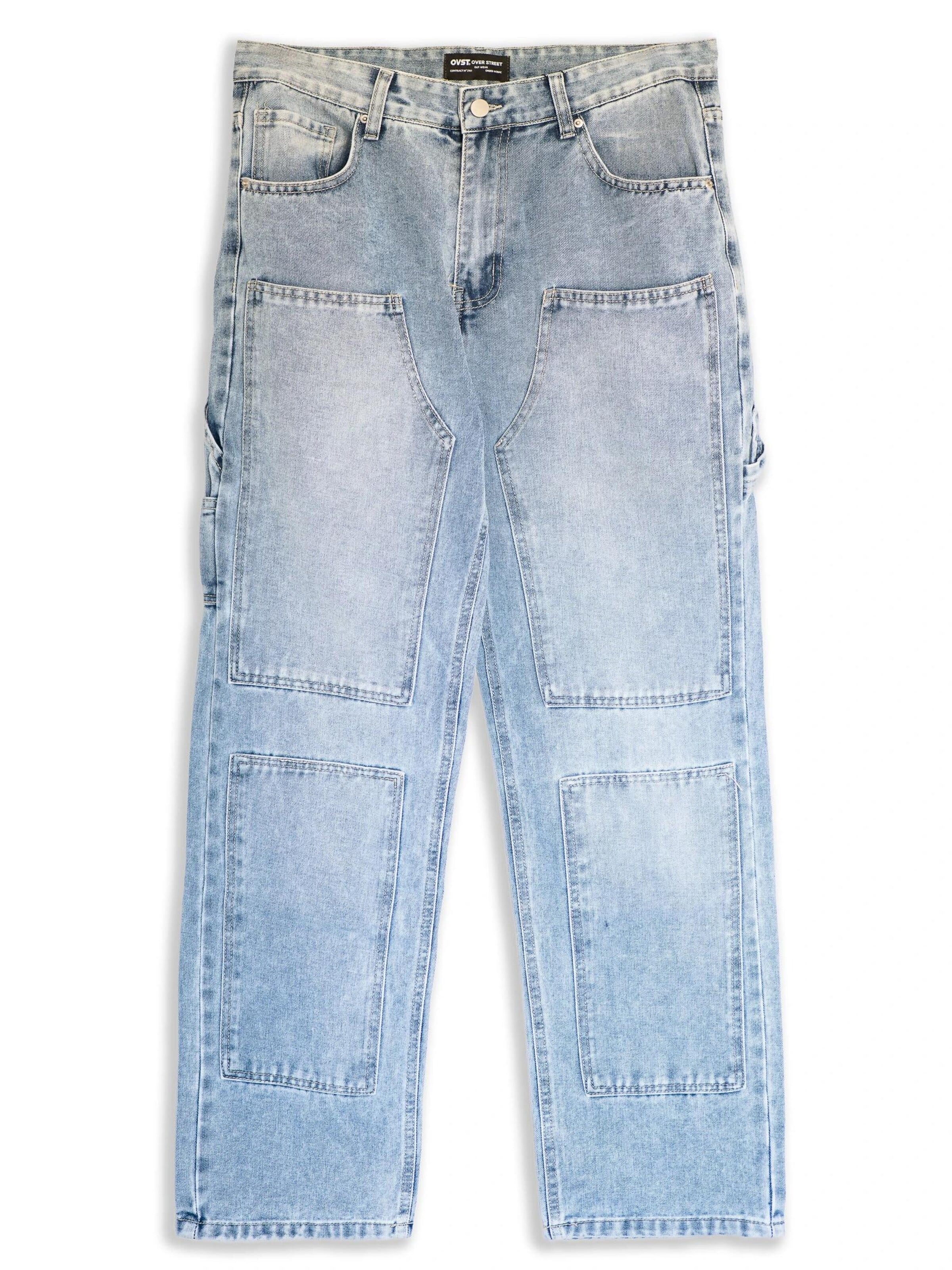 OVER STREET Jeans cargo 'Pantalon bleach front pockets wide leg pant' en 24 en bleu clair, Vue avec produit