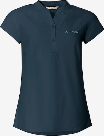 VAUDE Athletic Button Up Shirt 'Yaras' in Blue: front