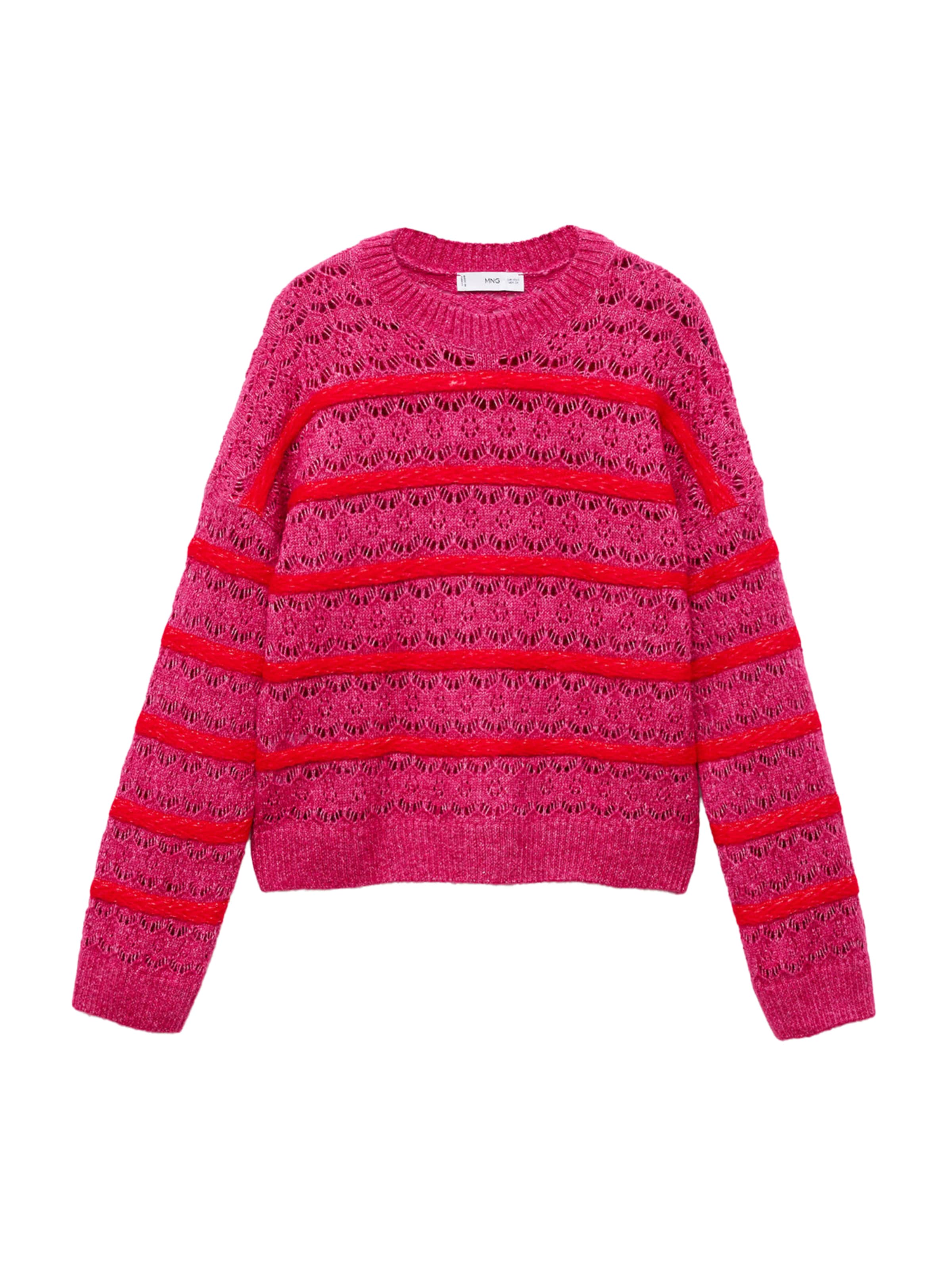 MANGO Sweter 'FRESH' w kolorze różowy: przód