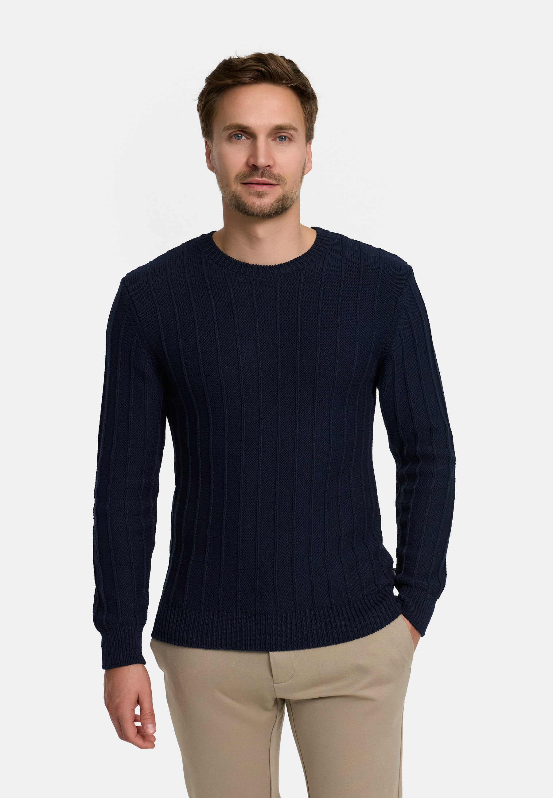 Pull-over 'JFTruman' JEFF en bleu : devant