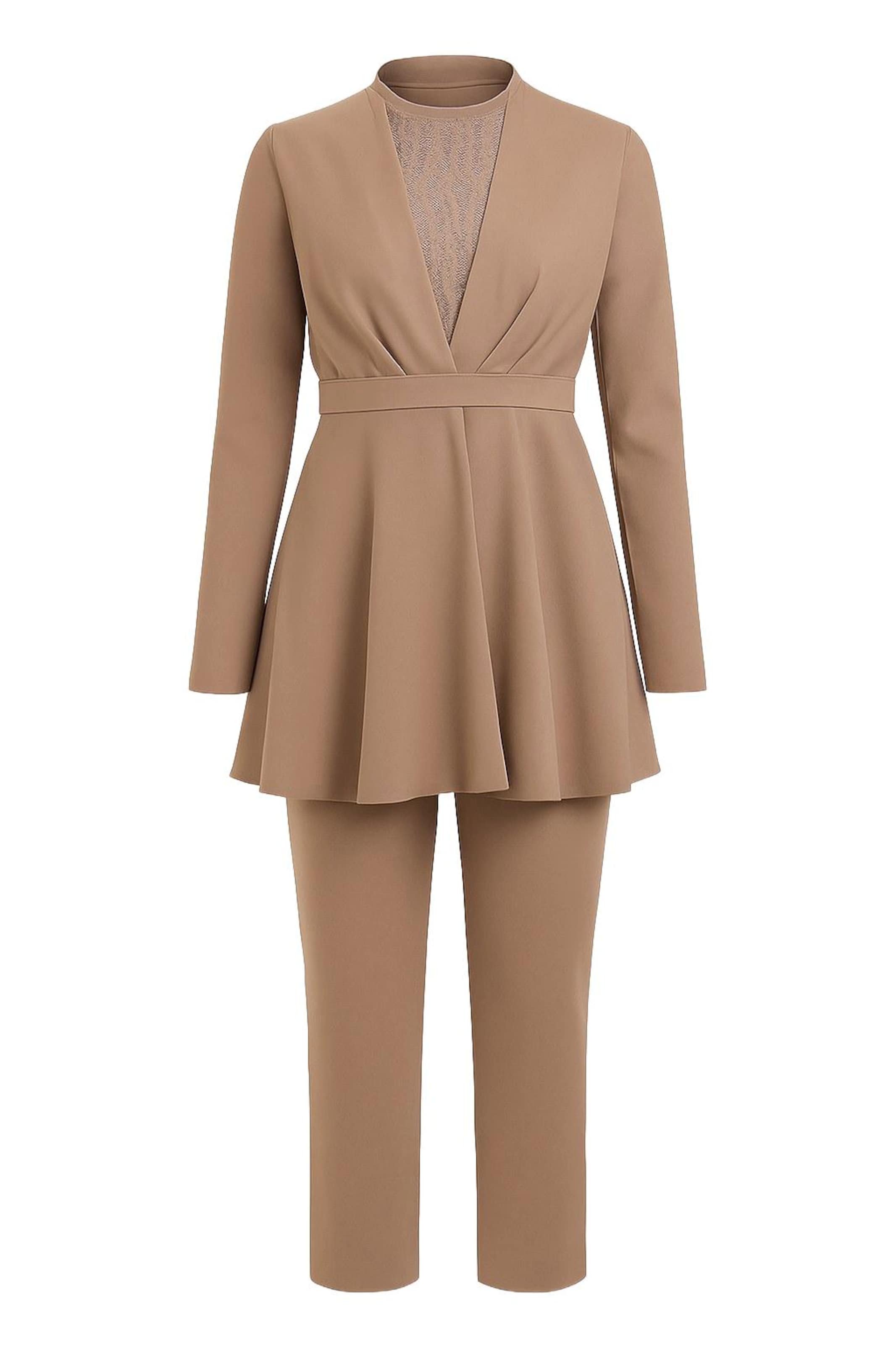 Pantalons de tailleur MODAMIHRAM en beige