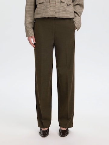 Loosefit Pantaloni con piega frontale di SELECTED in marrone: frontale