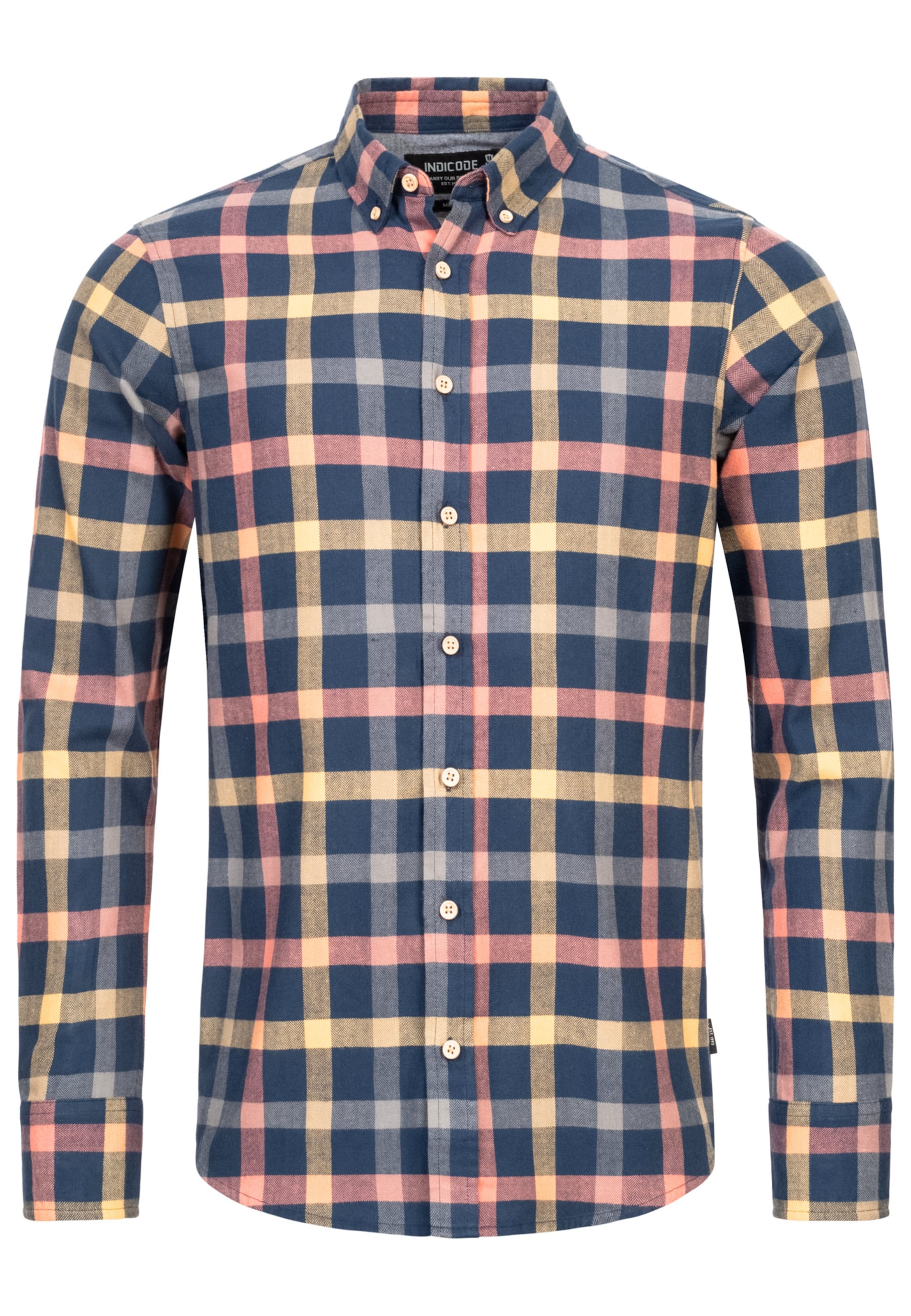 INDICODE JEANS Regular Fit Hemd 'Riverside' in Blau: Vorderseite