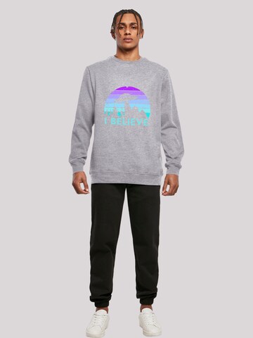 Sweat-shirt 'I Believe UFO Alien Raumschiff Retro' F4NT4STIC en gris