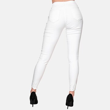 Coupe slim Jean Elara en blanc