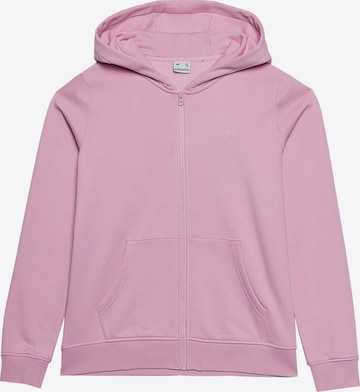 4F Sports sweat jacket in Pink: front