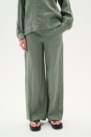 InWear Wide Leg Hose 'Solina' in Grün: Vorderseite