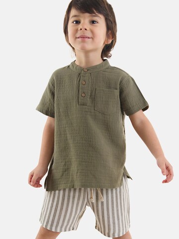 Denokids Set 'Striped Muslin' in Grün: Vorderseite