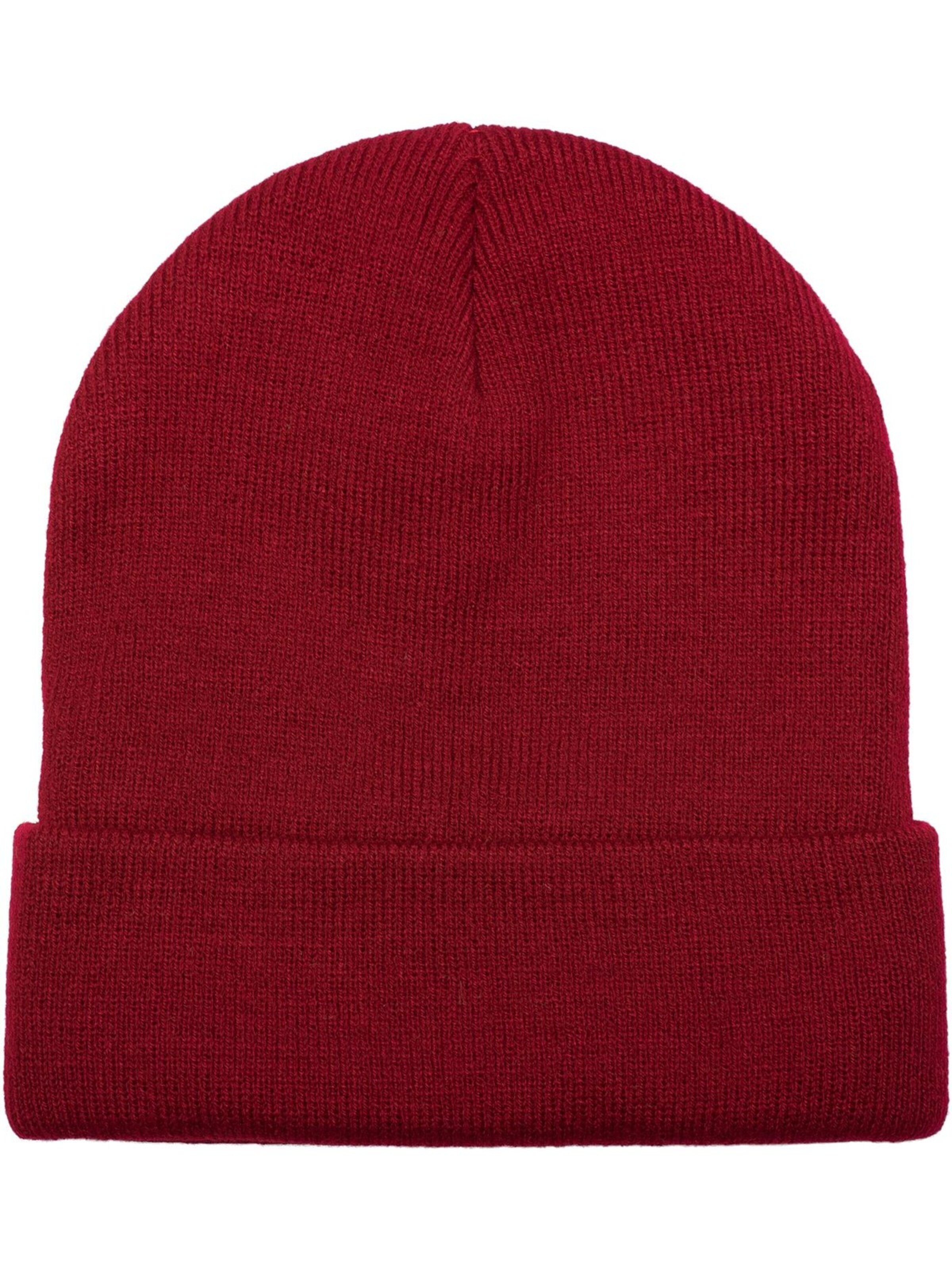 styleBREAKER Beanie 'Kinder Strickmütze mit Krempe' in Red