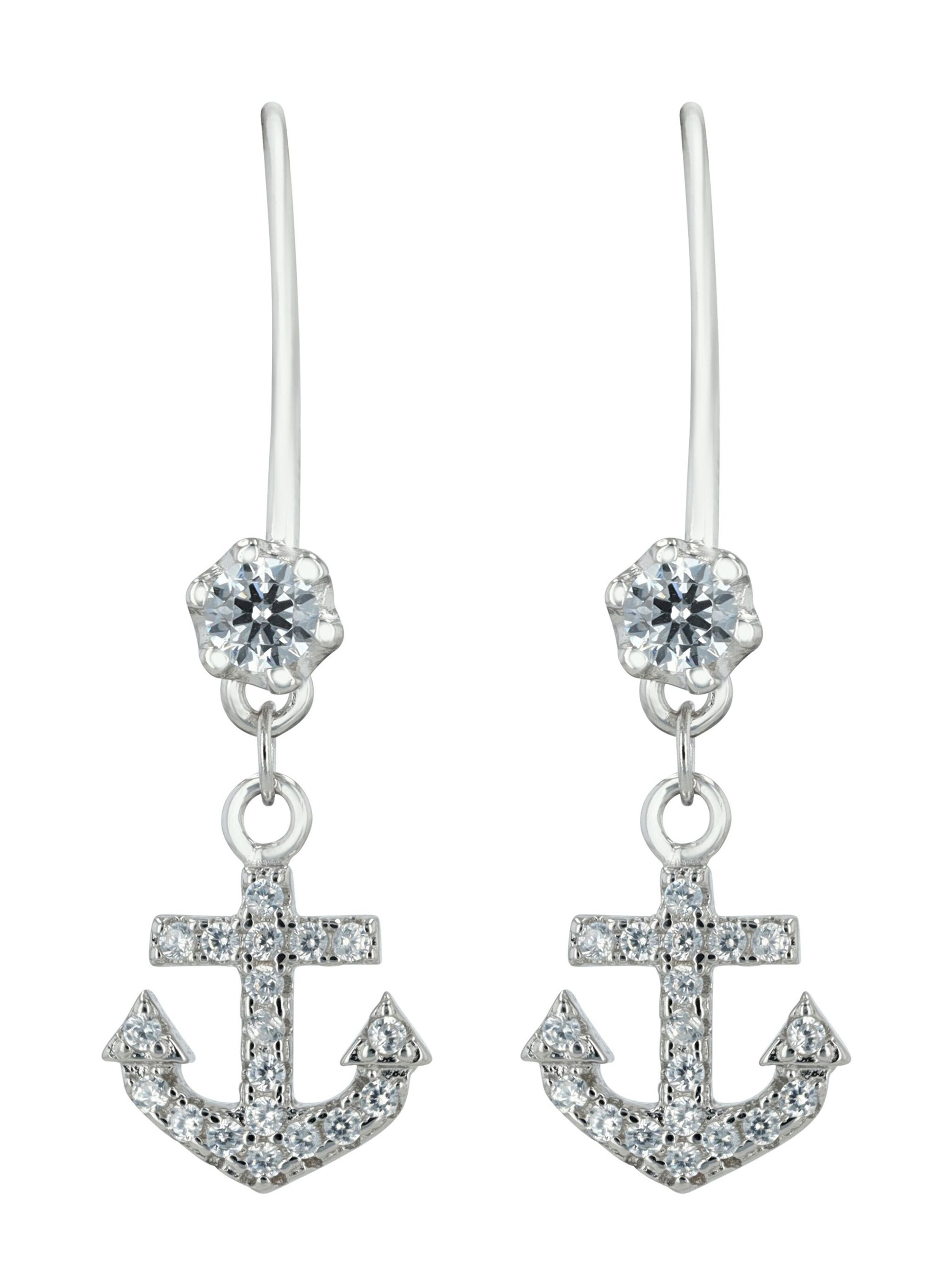 Akzent Ohrringe '"Marina" aus 925 Sterlingsilber, rhodiniert, langlebig'‌‌‌‌‌‌ in Silber: Vorderseite