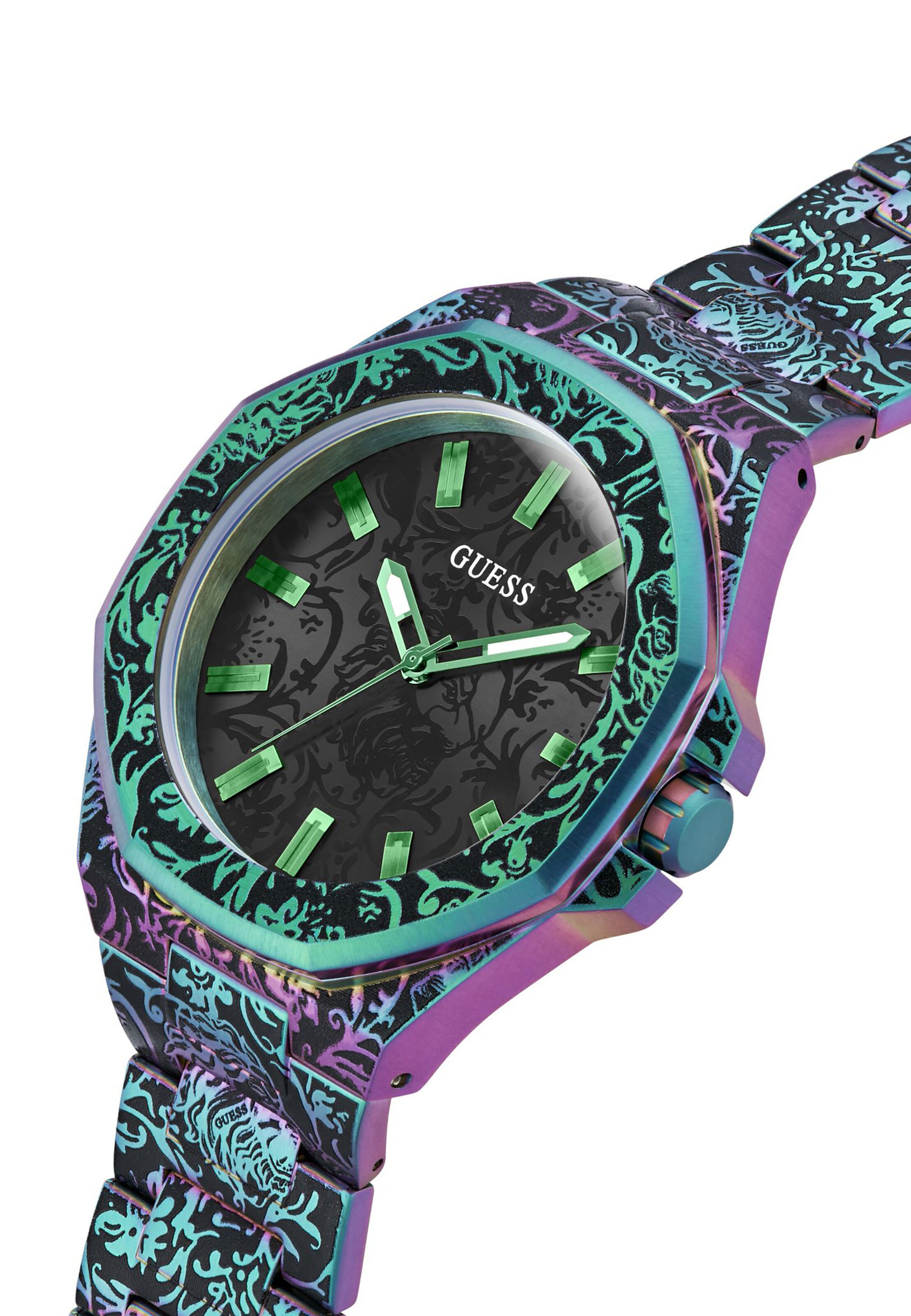 GUESS Uhr 'Roar' in Schwarz