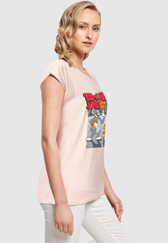 ABSOLUTE CULT T-Shirt 'Tom and Jerry - Basketball Buddies' in Pink