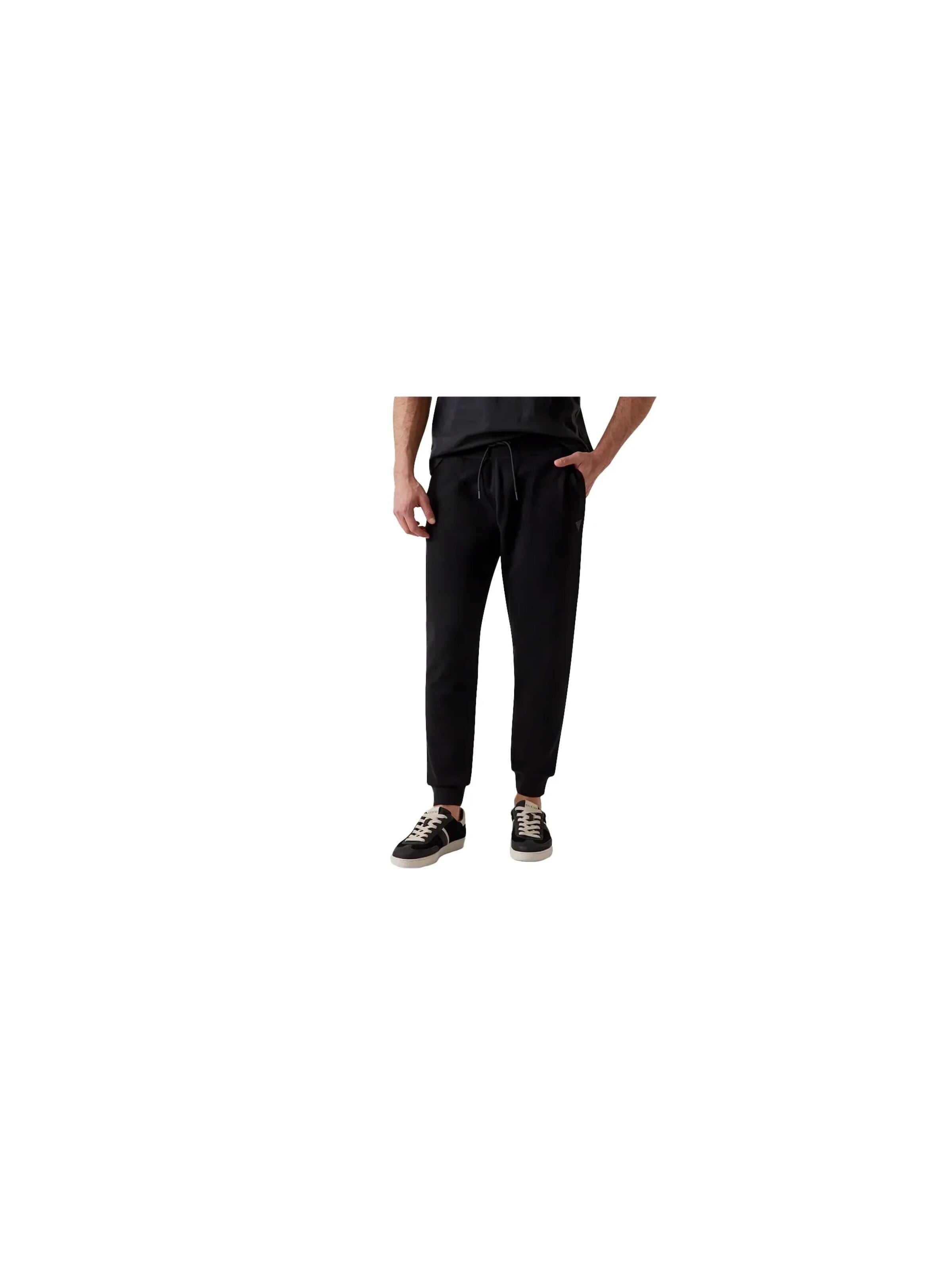 GUESS - regular Pantalón deportivo 'Mini triangle' en negro: frente