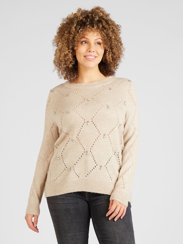 ONLY Carmakoma Sweater 'CATRINA' in Beige: front