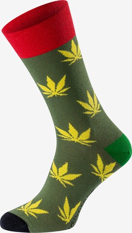 Chili Lifestyle Socks 'Banderole Joint' in Yellow: front