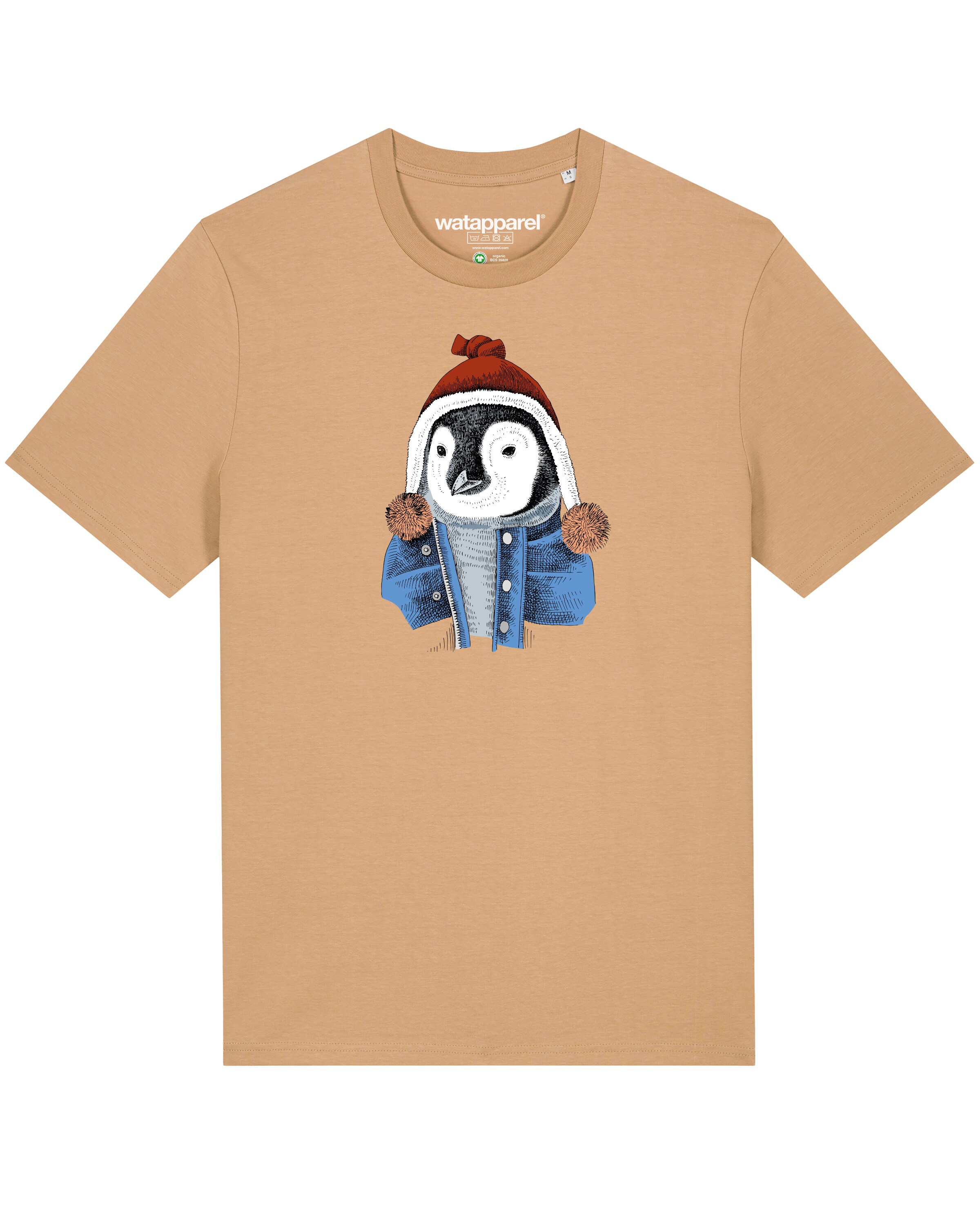 Maglietta ' Pinguin ' di Watapparel in beige: frontale