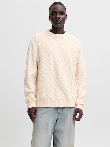 JACK & JONES Sveter 'JORCAMBRIDGE' - Béžová: predná strana