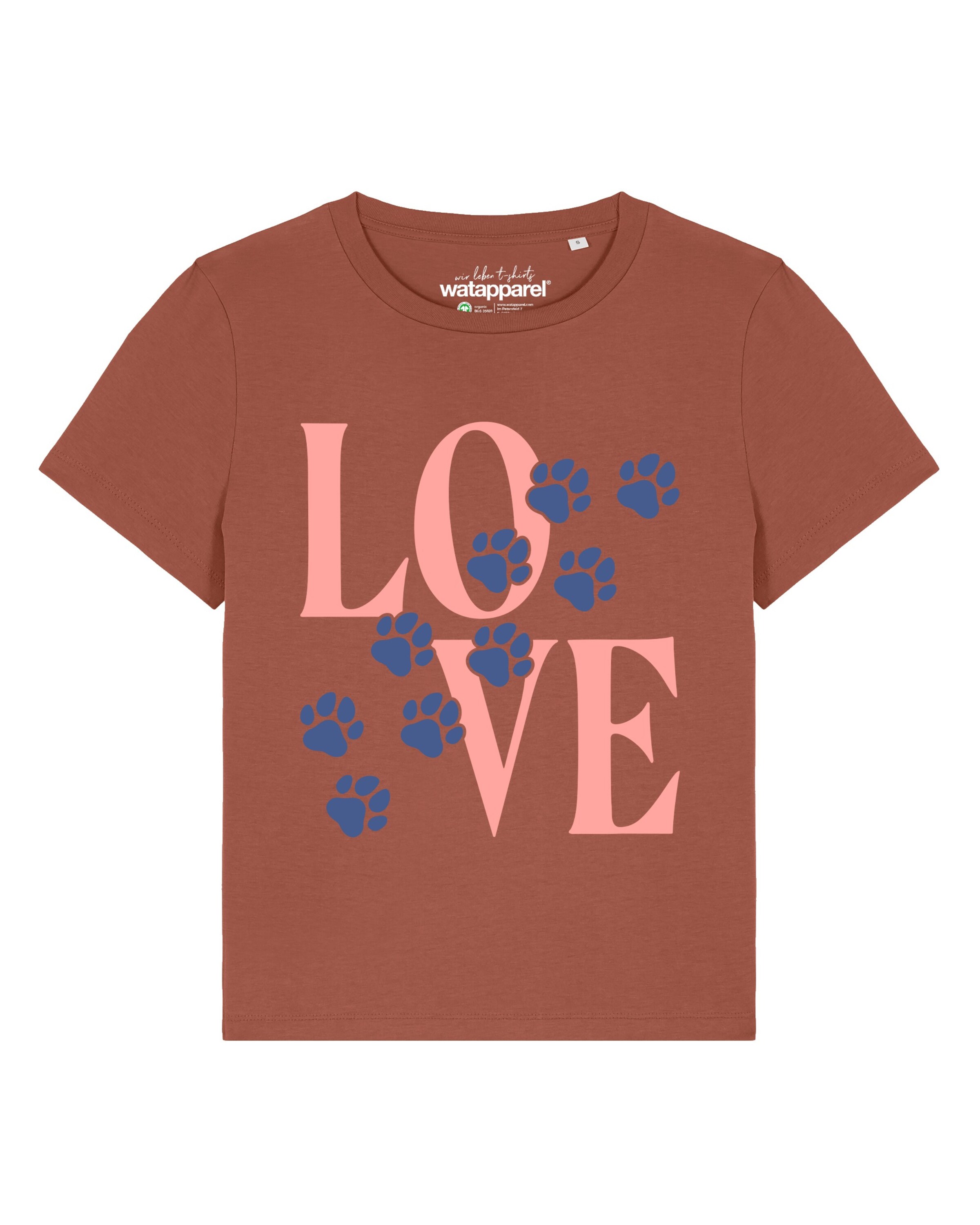 Maglietta 'Pfotenliebe' di Watapparel in arancione: frontale