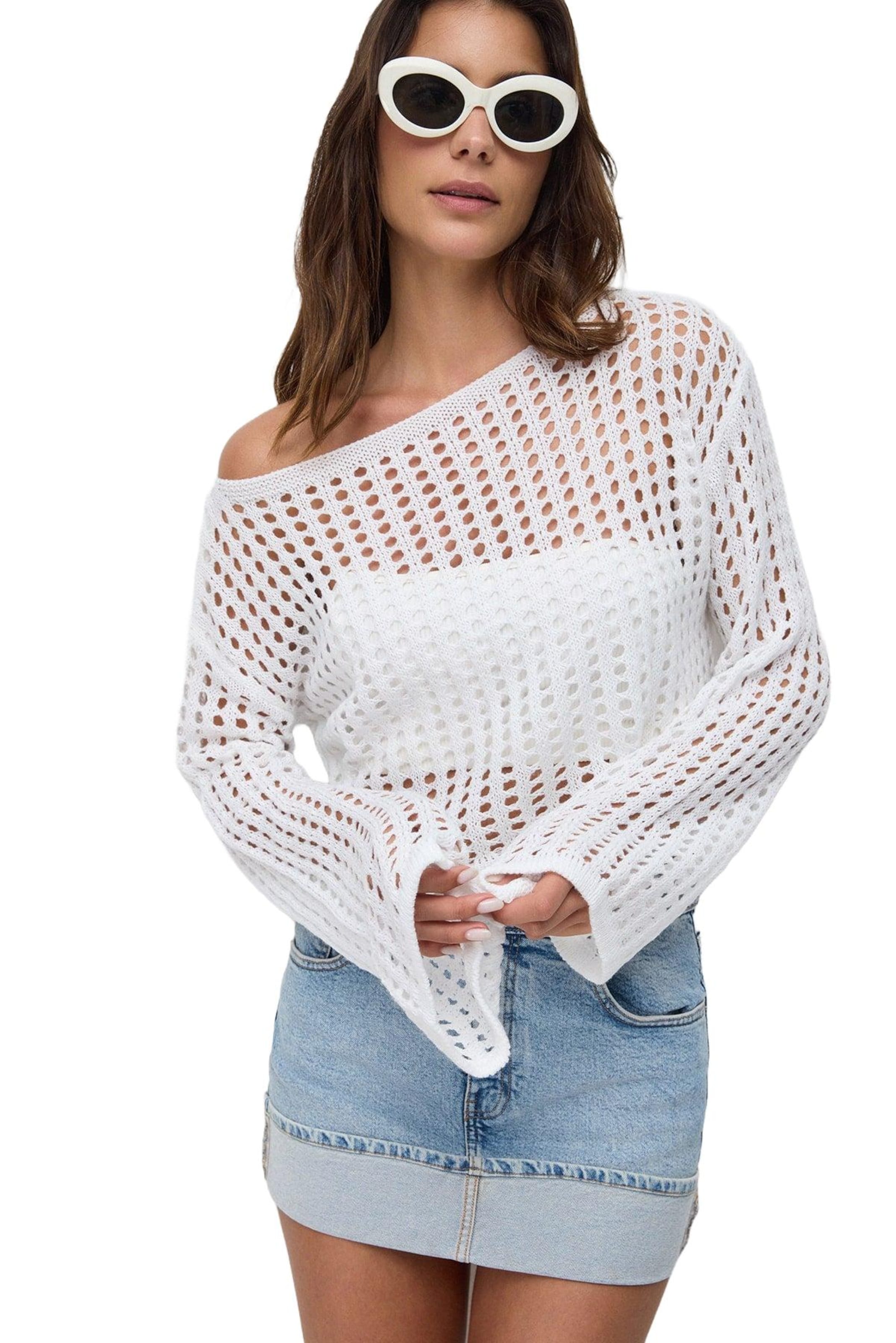 No Matter What Pullover in Weiß: Vorderseite