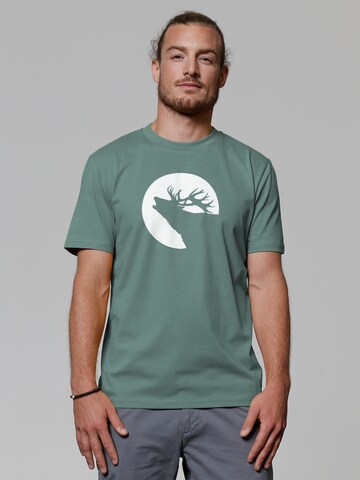 T-Shirt 'Röhrender Hirsch' Watapparel en vert : devant