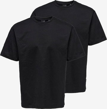Only & Sons Shirt 'Onsfred' in Zwart: voorkant