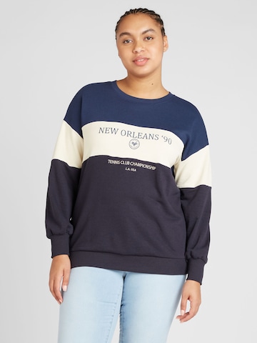 ONLY Carmakoma Sweatshirt 'ORLEANS' in Blue: front