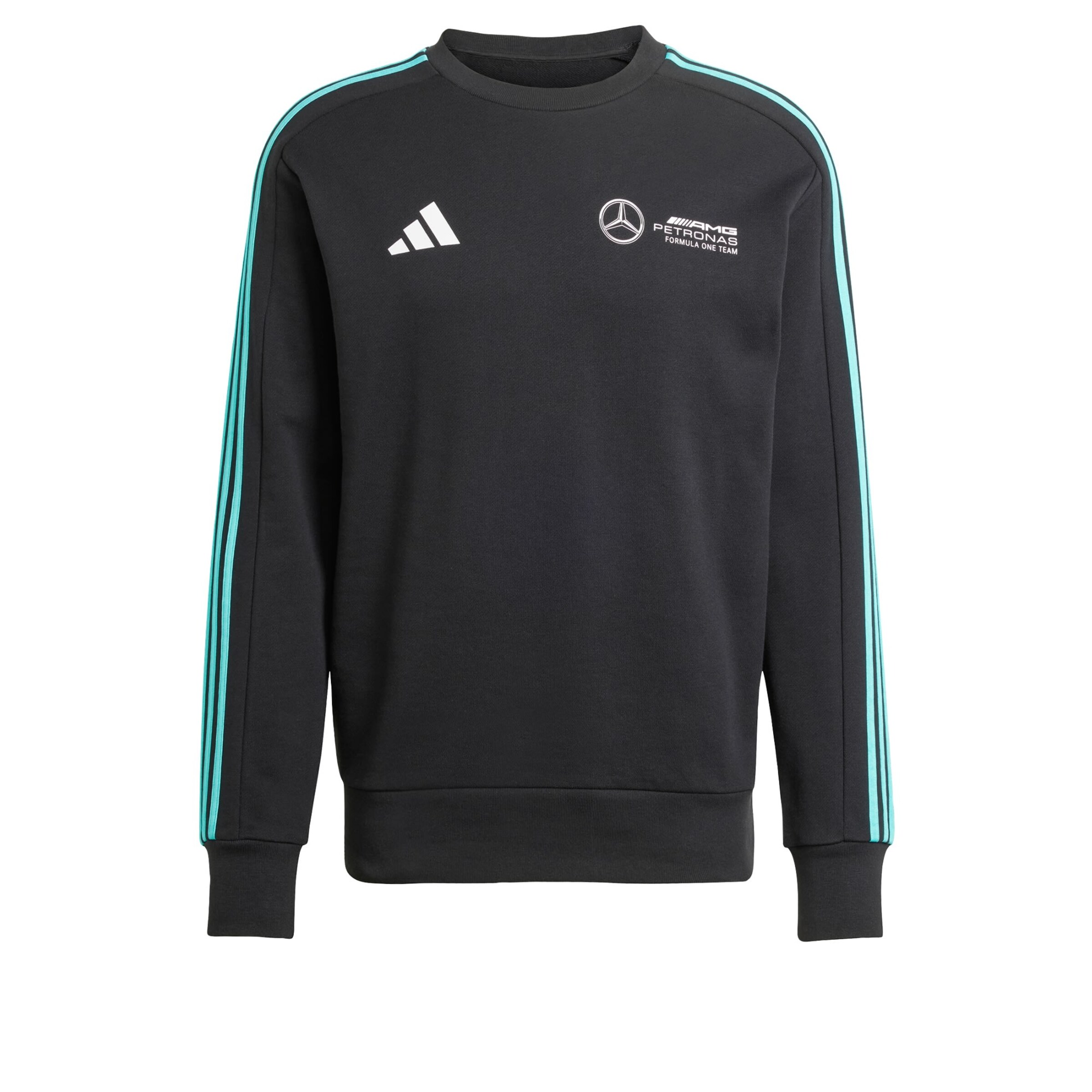 Felpa sportiva 'MERCEDES - AMG PETRONAS FORMULA ONE TEAM DNA SWEAT' di ADIDAS PERFORMANCE in nero: frontale
