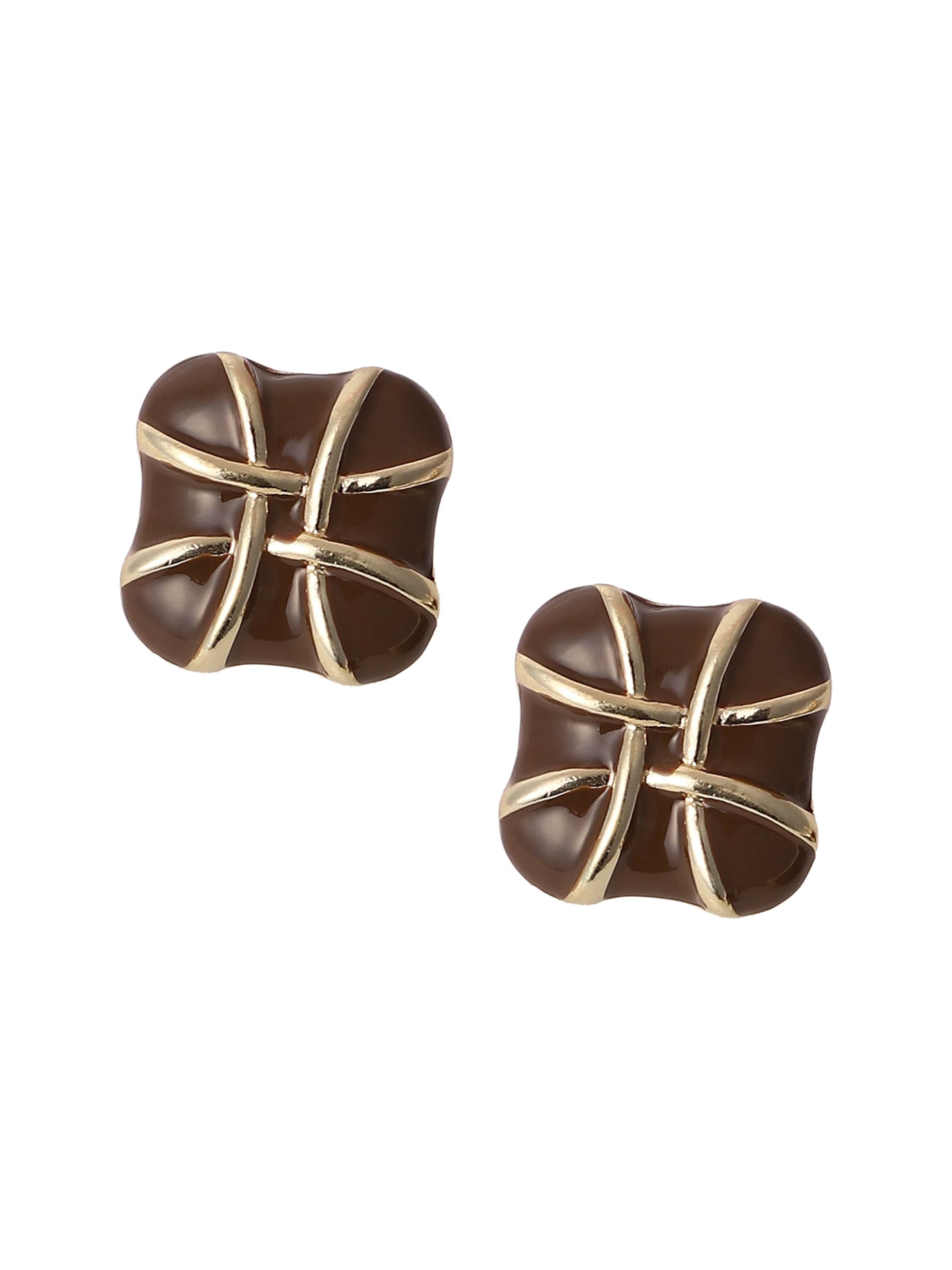 Boucles d'oreilles 'Bodhisattva' SOHI en marron : devant