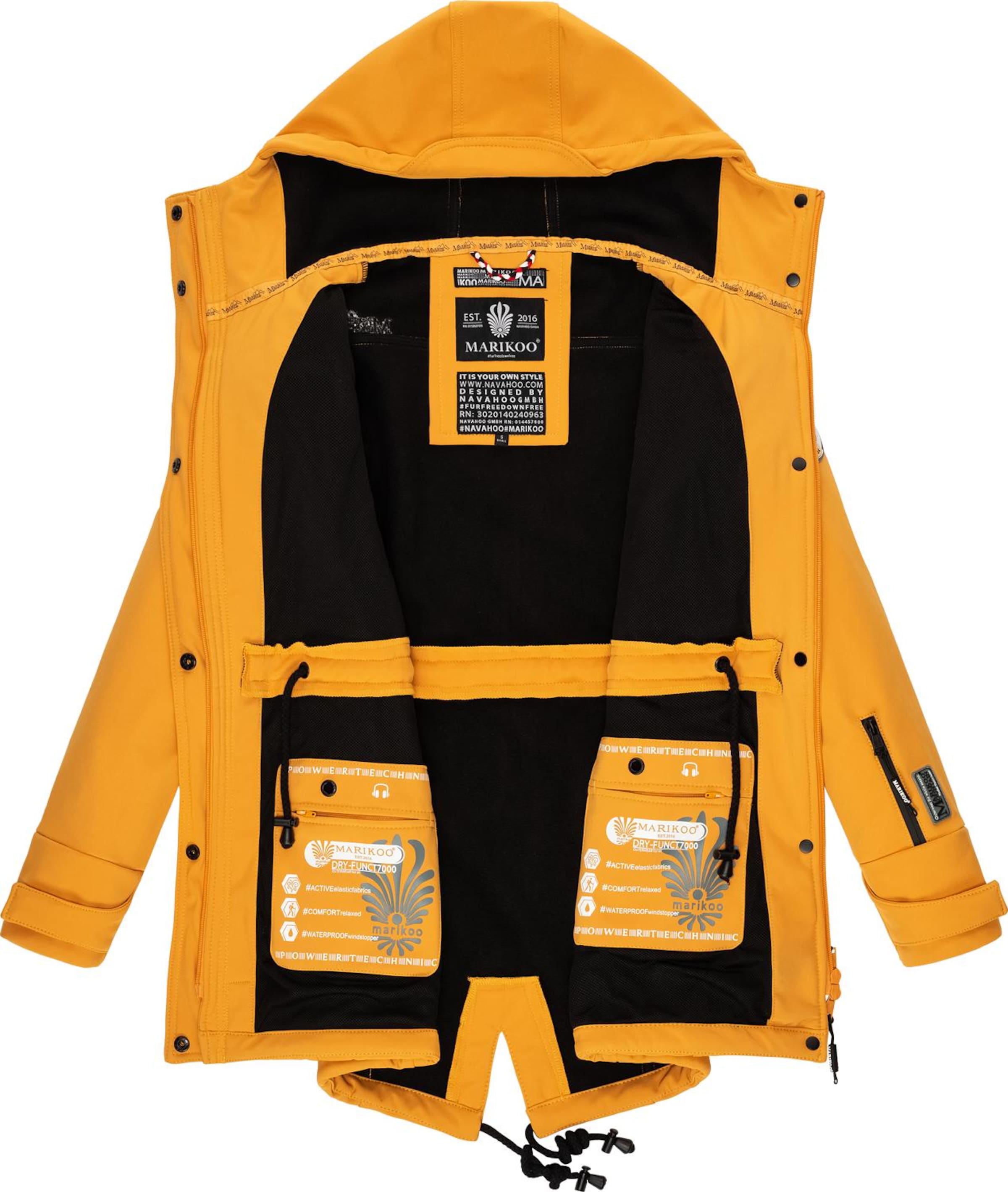 MARIKOO Funktionsmantel 'Zimtzicke' in Gelb