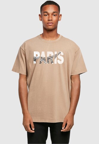 Merchcode Shirt 'Paris Eiffel Tower' in Beige: voorkant