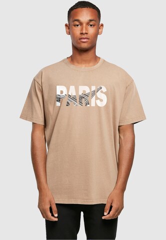 Merchcode Shirt 'Paris Eiffel Tower' in Beige: front