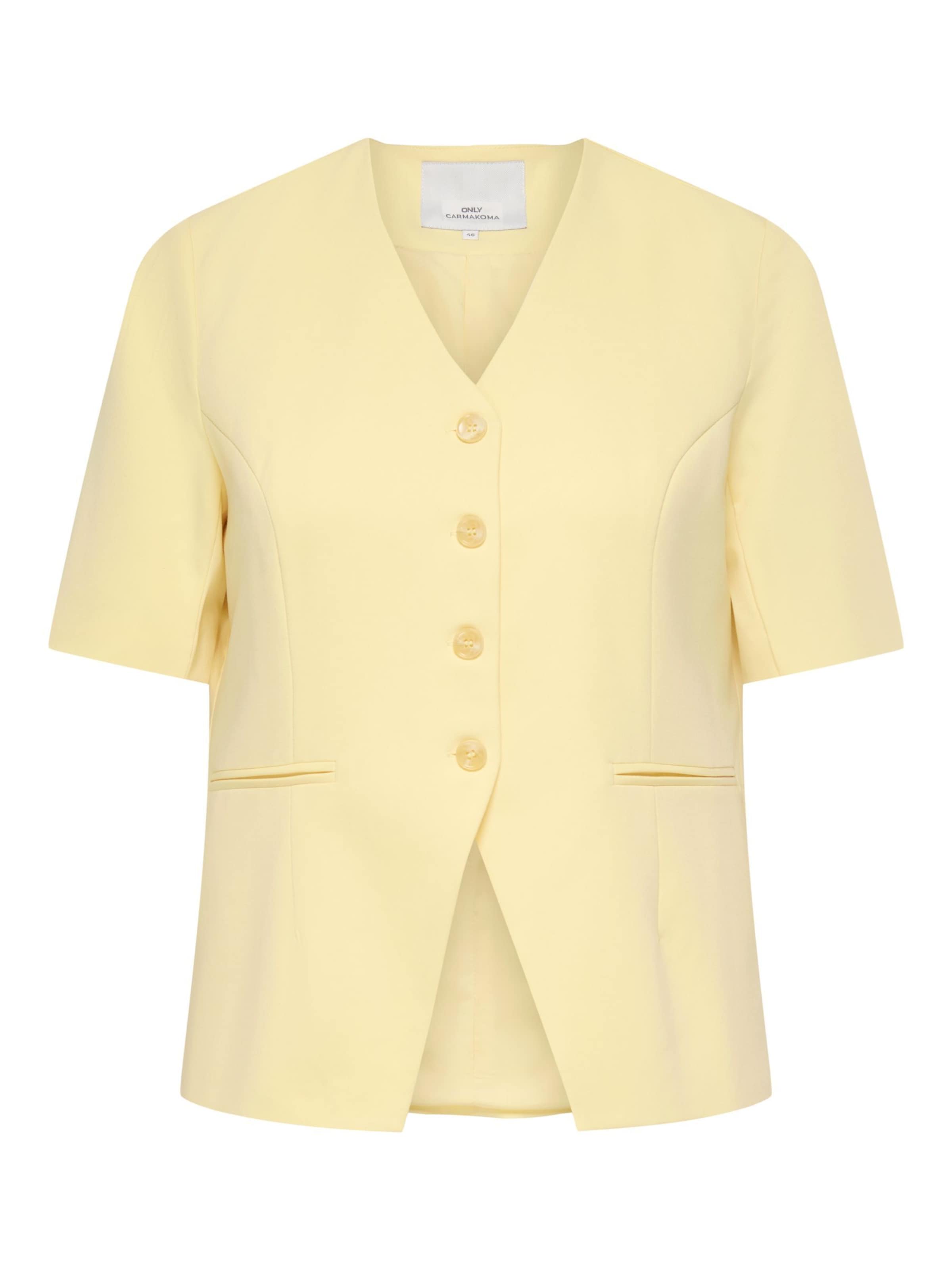 ONLY Carmakoma - Blazer 'CARLaminas' en amarillo: frente