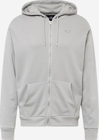 Veste de survêtement HOLLISTER en gris : devant