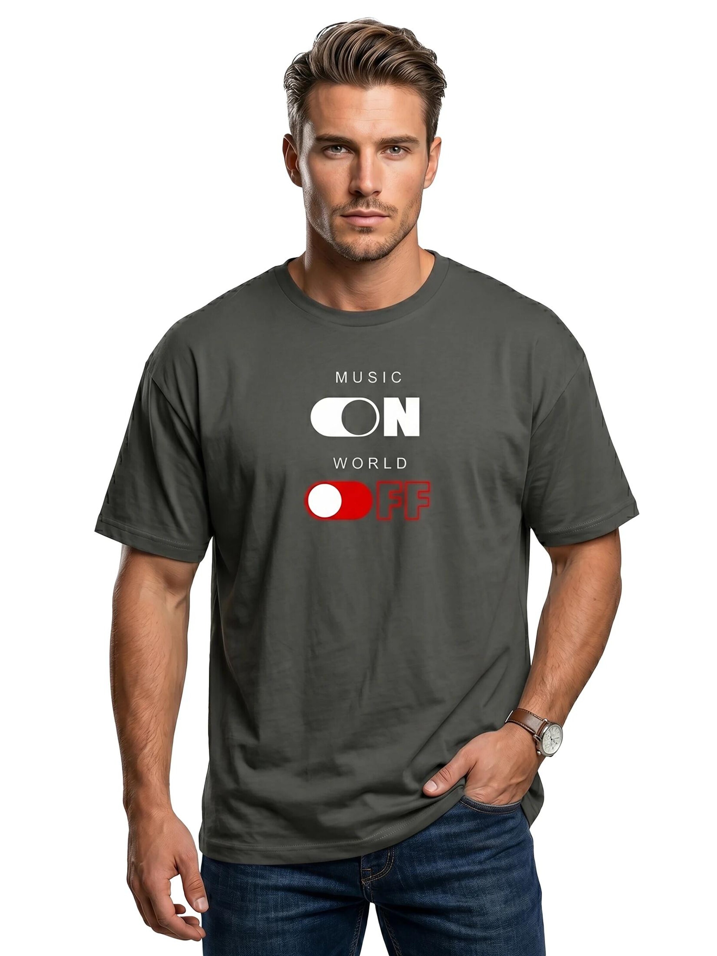 MAKAYA Shirt 'World Off' in Grey