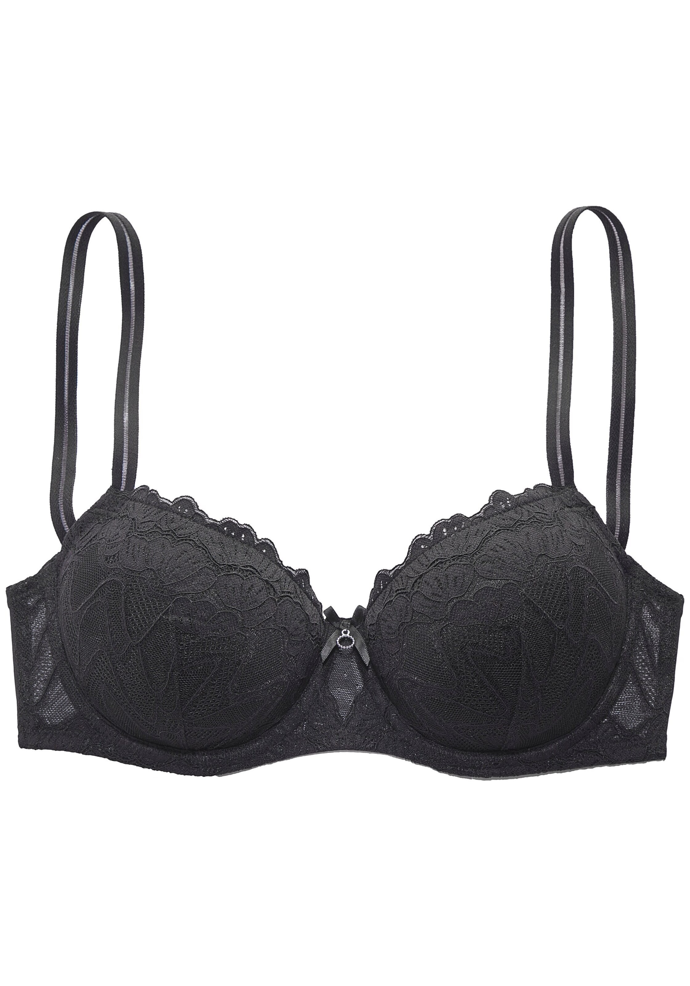 LASCANA Push-up Bra in Black: front