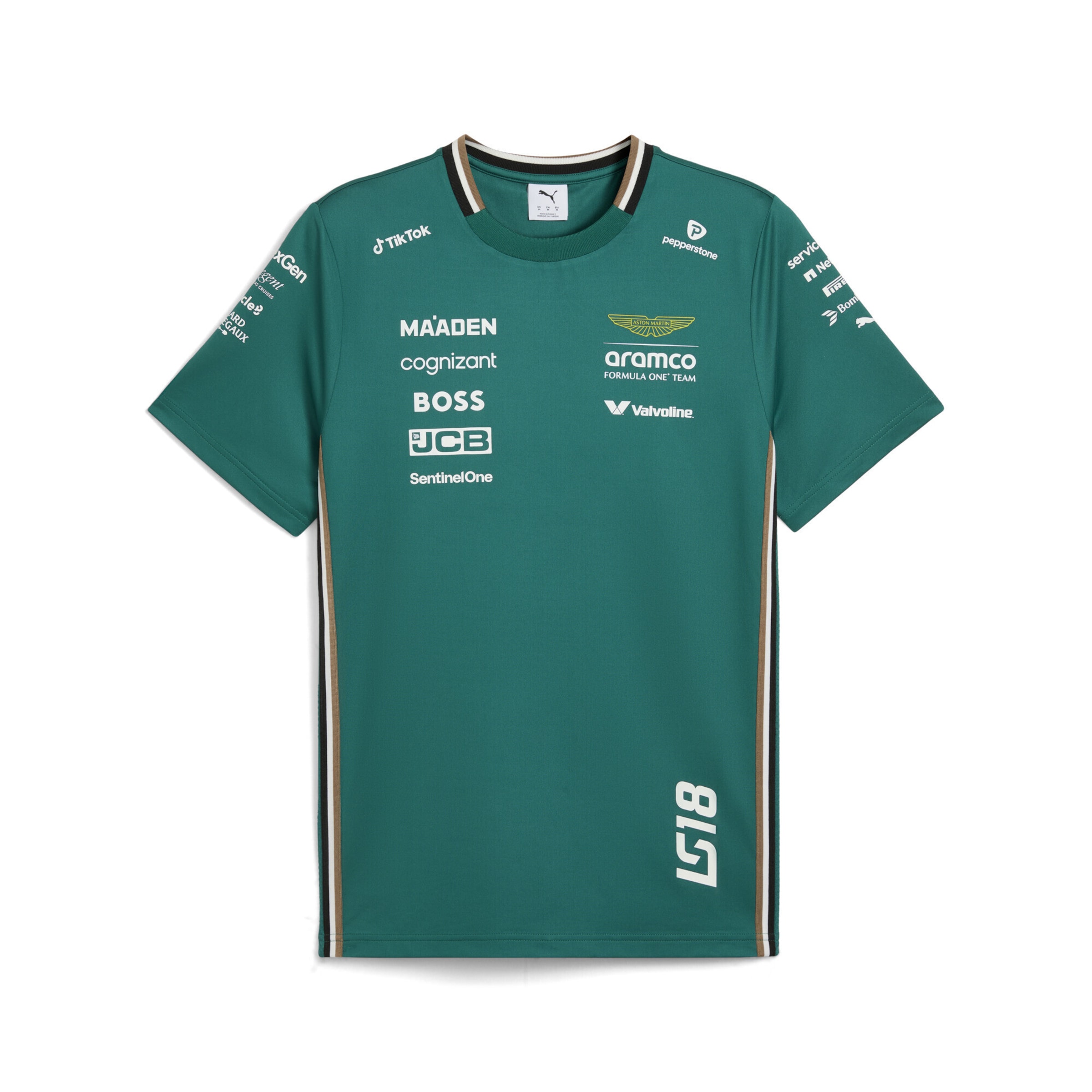 PUMA Functioneel shirt 'MARTIN ARAMCO F1® TEAM Replica' in Groen: voorkant
