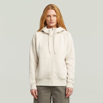 G-STAR Zip-Up Hoodie in White: front