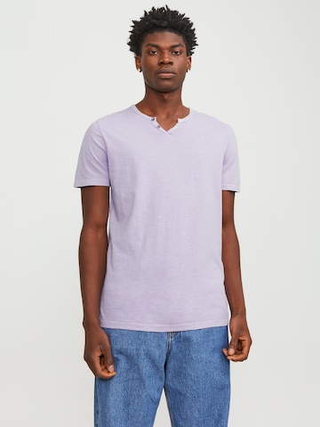 JACK & JONES Regular fit Póló 'Split' - lila: elől