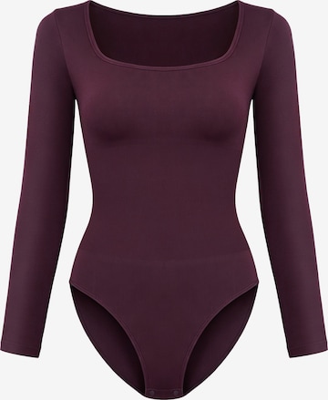 cfab - Body moldeador 'Clean Longsleeve Squareneck Sculpting Bodysuit with Slip' en rojo: frente