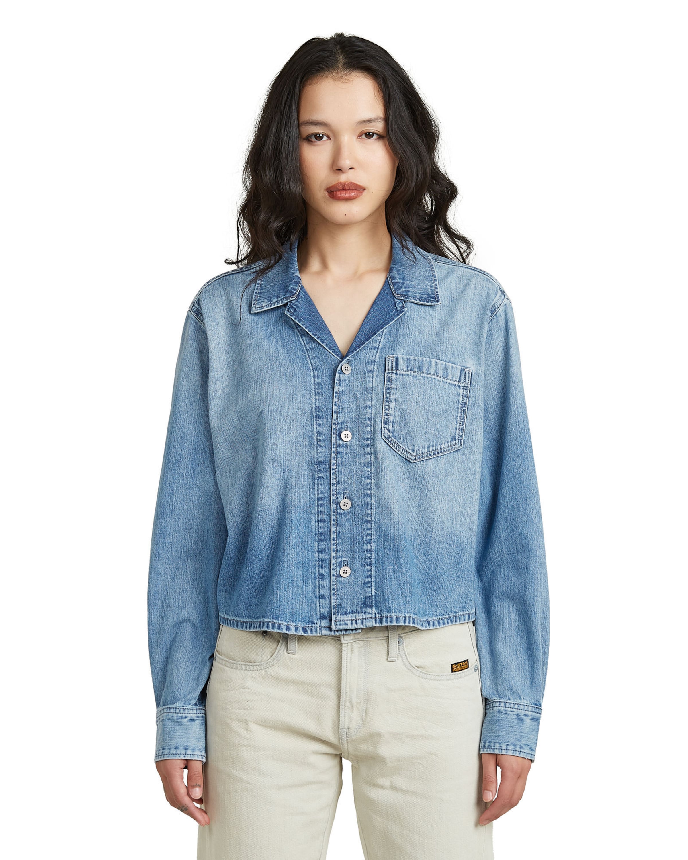 G-STAR Shirt 'Resort Boxy Relaxed Shirt' in Blue: front