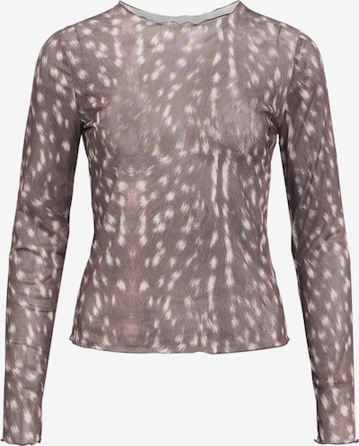 Tricou 'OBJMONTANA' OBJECT pe crem / maro închis, Vizualizare produs