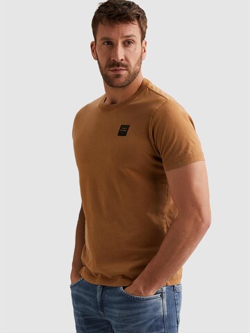 PME Legend Koszulka 'T-shirt with a garment-dye wash and badge' w kolorze pomarańczowy: przód