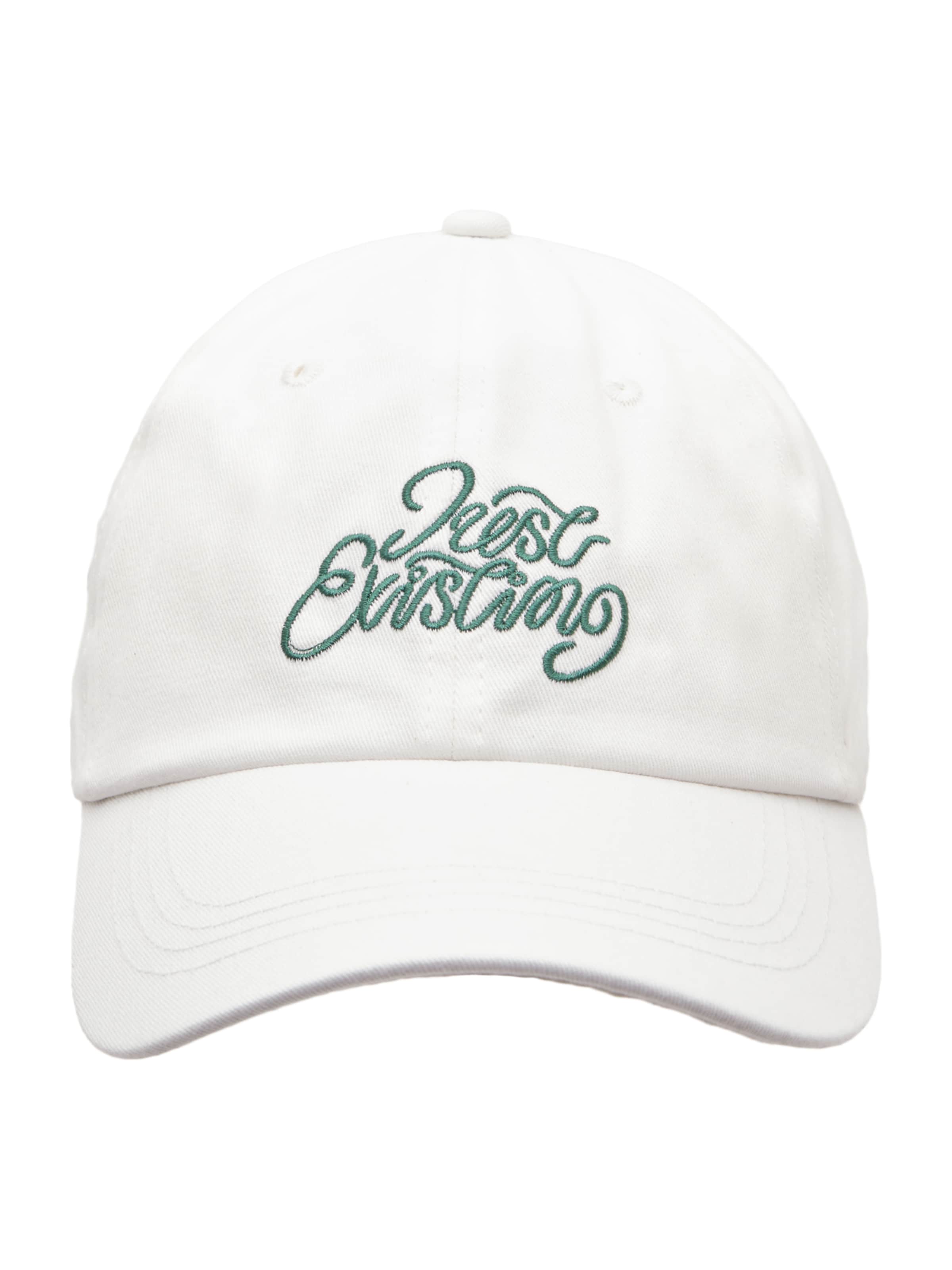 Pull&Bear Cap 'JUST EXISTING' in Green / White, Item view