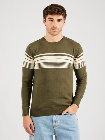 INDICODE JEANS Sweter 'Porcenak' w kolorze zielony: przód
