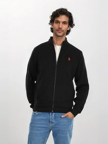 U.S. POLO ASSN. Sweatvest in Zwart: voorkant