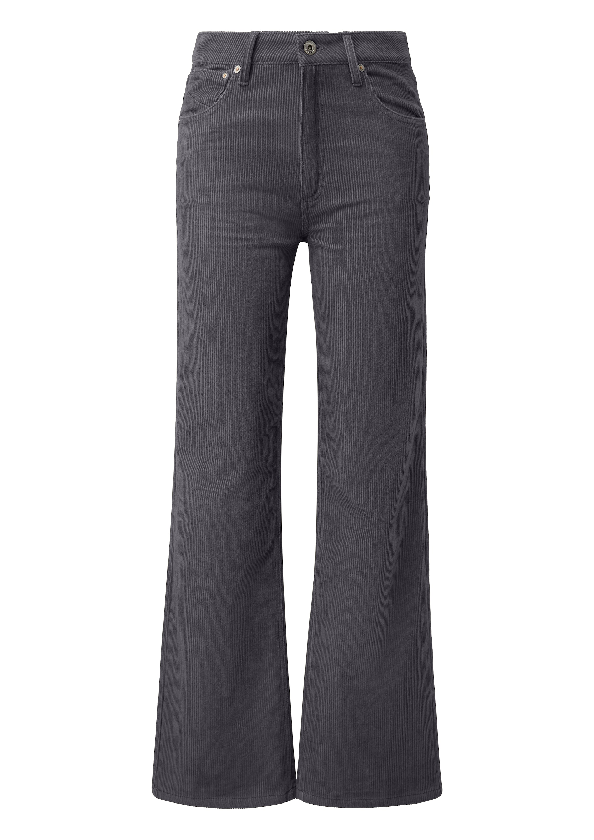 QS Wide leg Broek in Grijs: voorkant