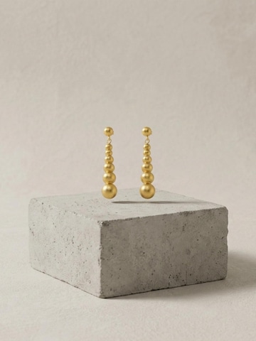 DNSK Copenhagen Øreringe 'SOLGERD Waterproof 18K Gold Plated Statement Earrings - Sanded Stainless Steel' i guld
